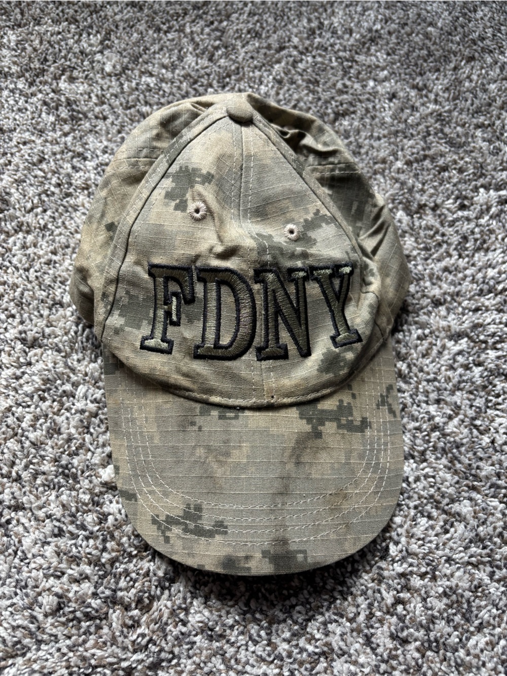 {FDNY} Embroidered Camo Baseball Cap